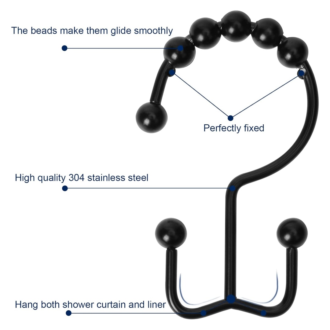 Shower Curtain Hook, Sturdy St - Curtain Rods 评论和价格