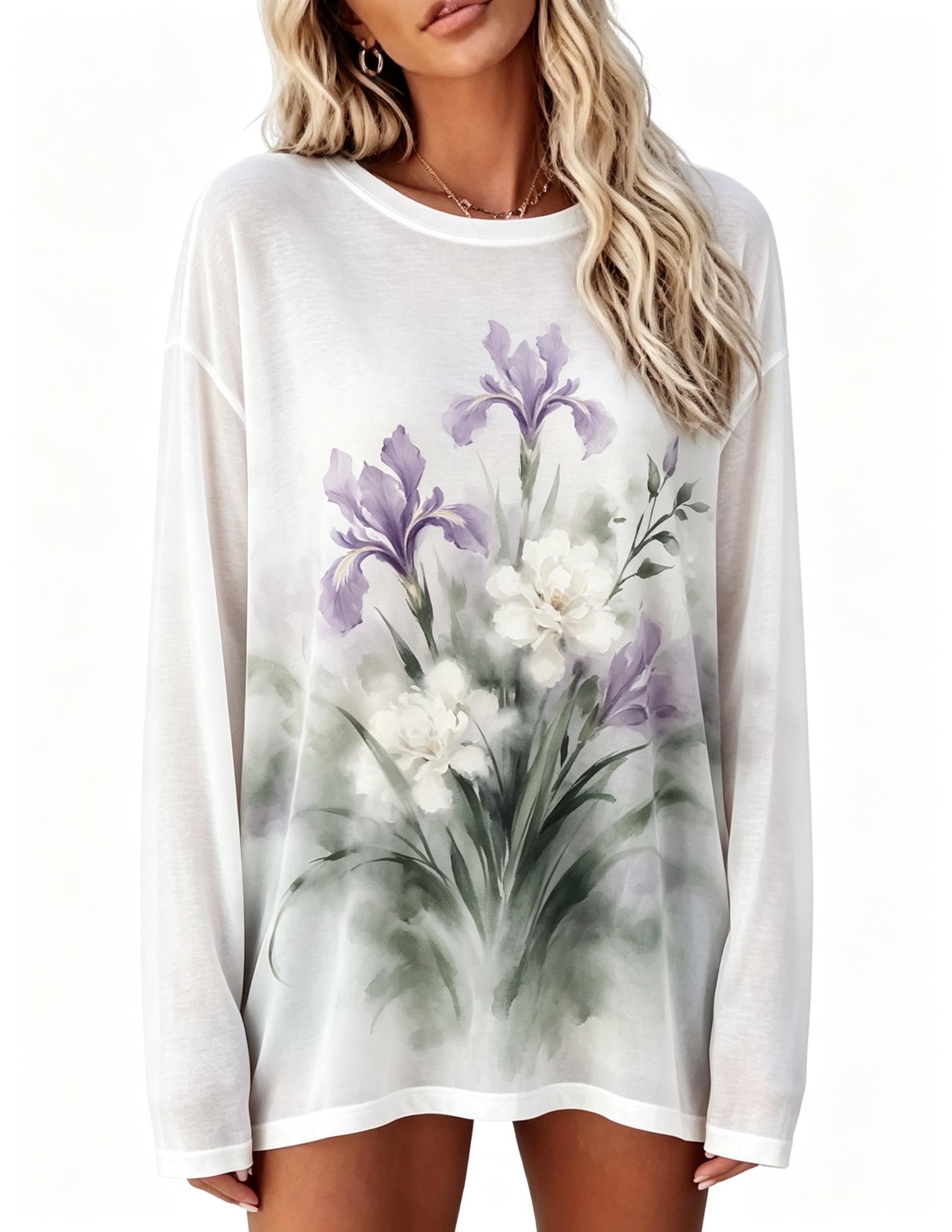 Women Long Sleeve T‑Shirt Vint - Wallpaper 评论和价格