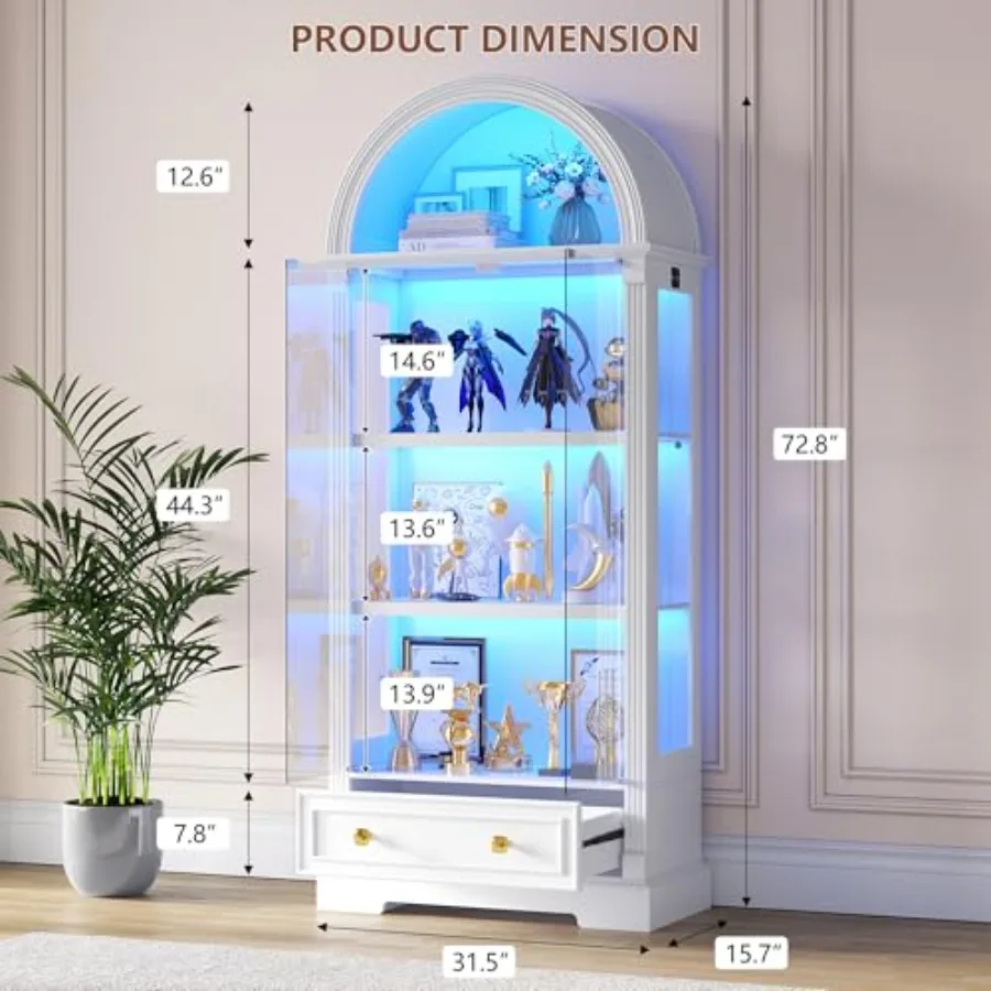 Curio Cabinet with Glass Doors - Cabinet Hinges 评论和价格