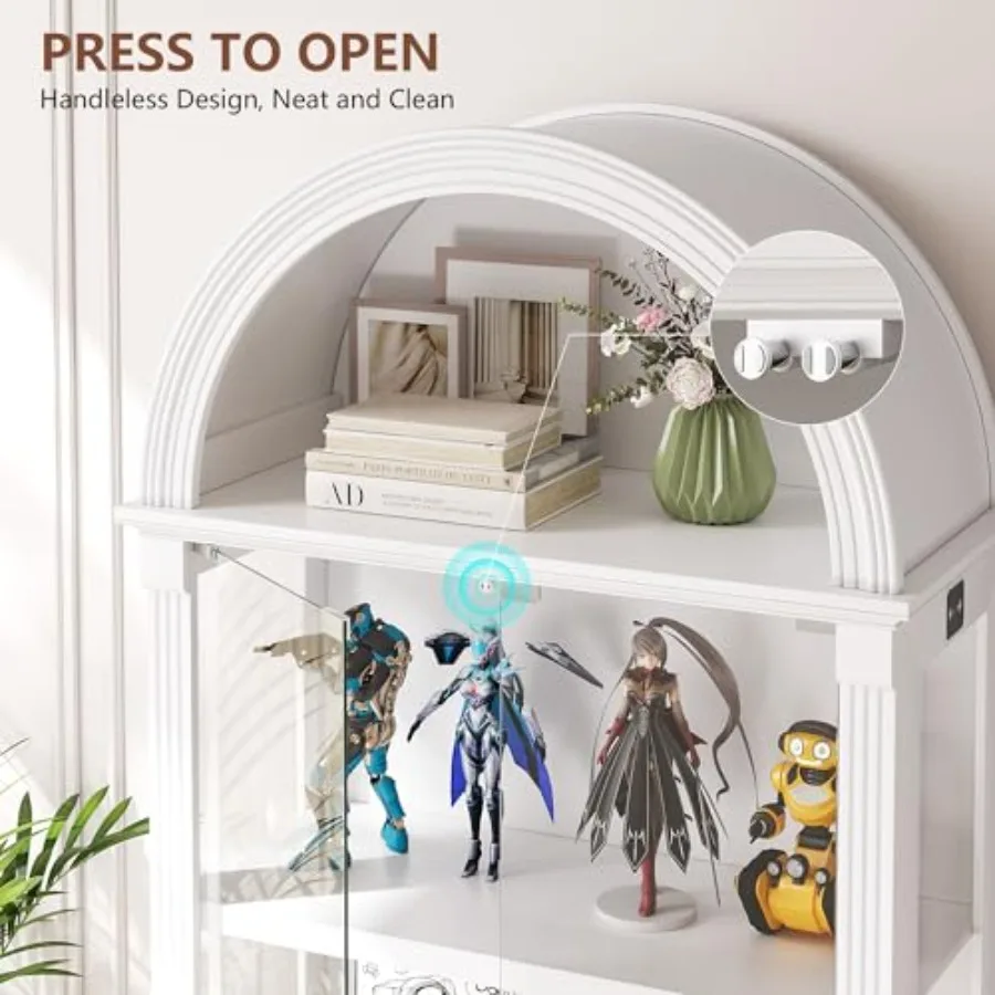 Curio Cabinet with Glass Doors - Cabinet Hinges 评论和价格