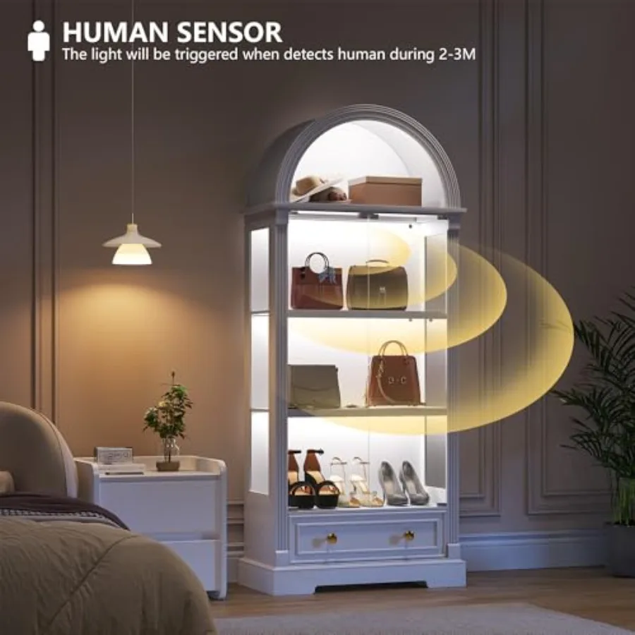 Curio Cabinet with Glass Doors - Cabinet Hinges 评论和价格