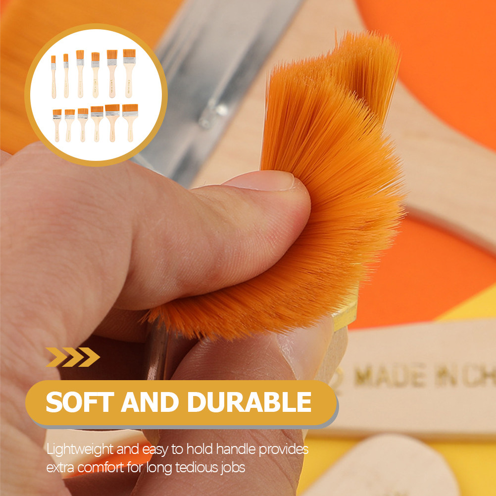 12Pcs Nylon Flat Paint Brushes - Home Improvement Fence 评论和价格