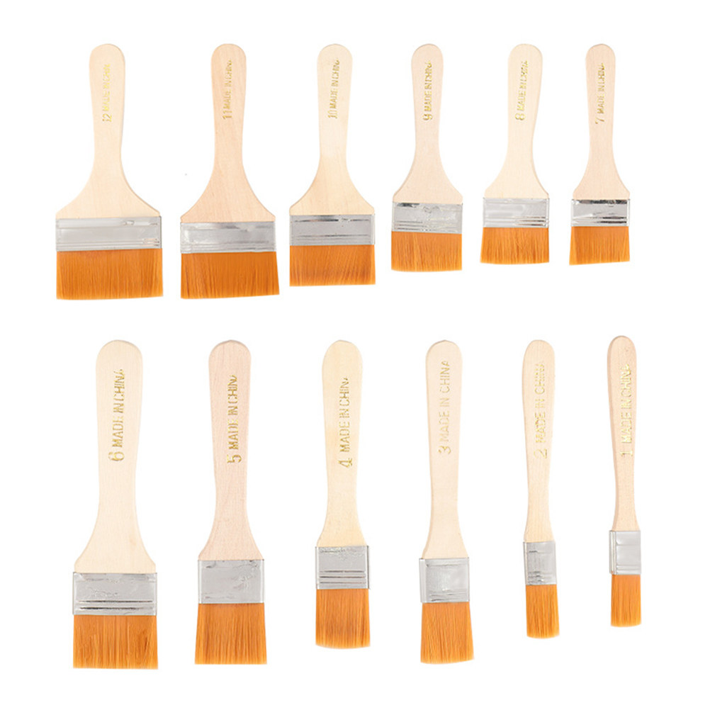 12Pcs Nylon Flat Paint Brushes - Home Improvement Fence 评论和价格