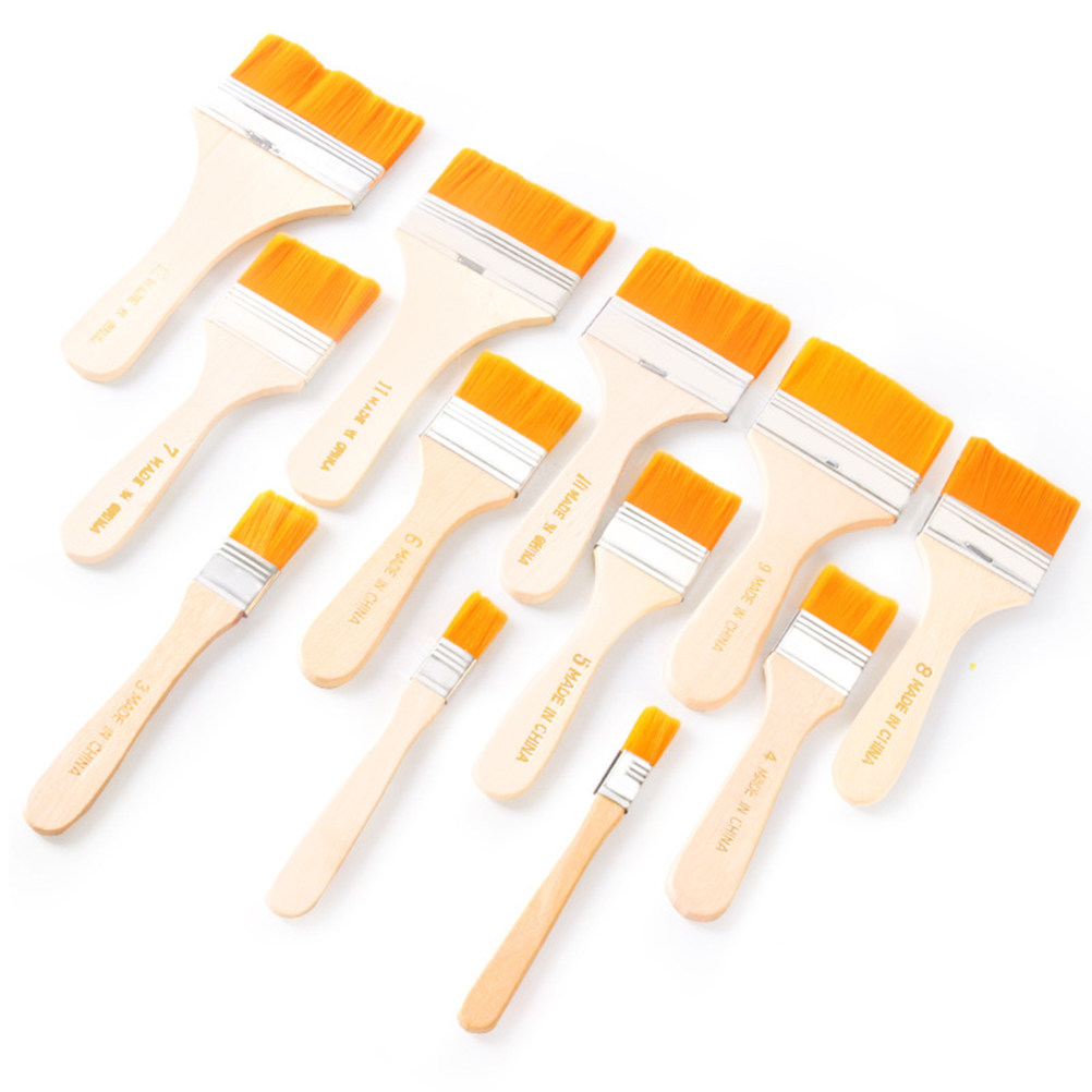 12Pcs Nylon Flat Paint Brushes - Home Improvement Fence 评论和价格