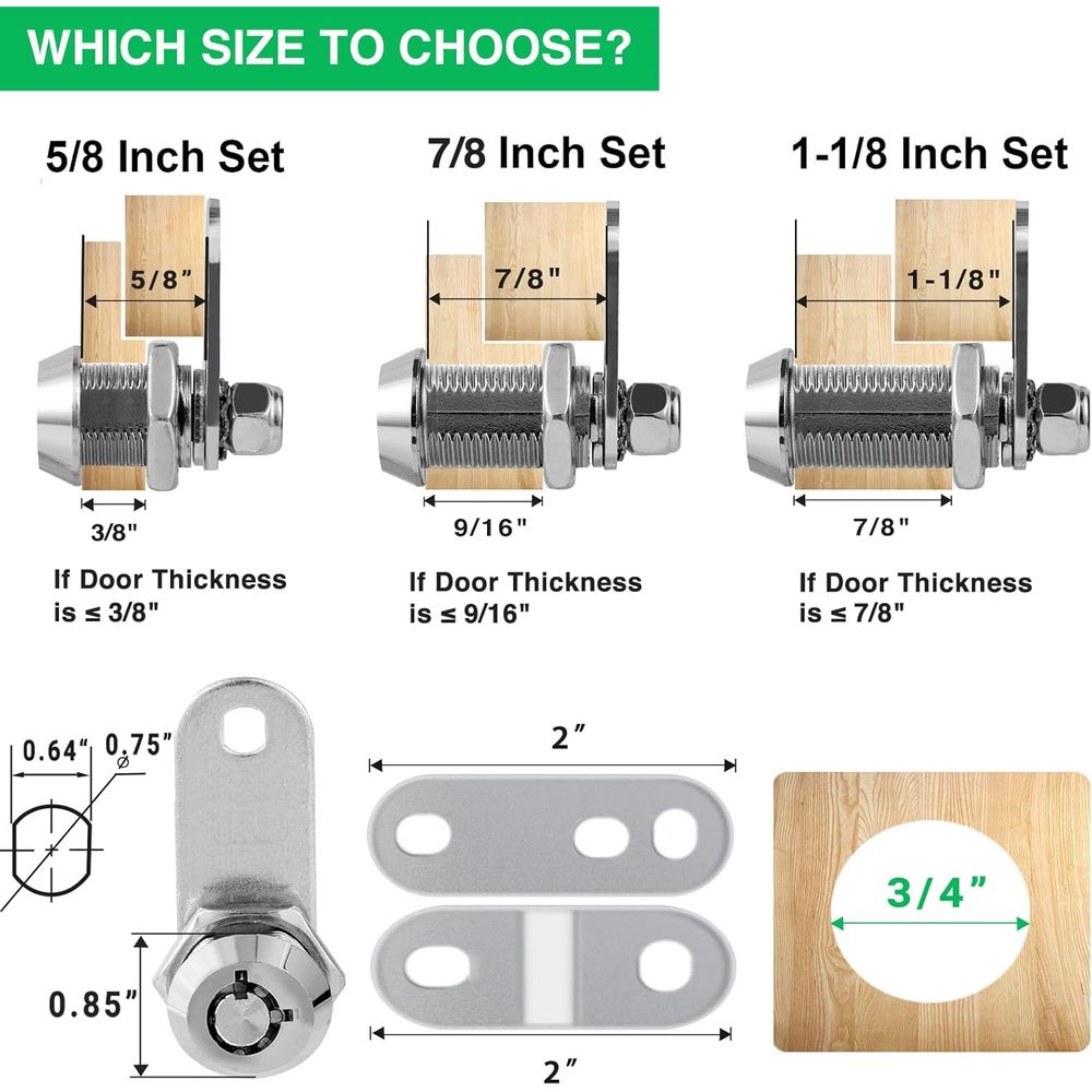 5 Pack Cabinet Lock with Keys, - Door Lock 评论和价格