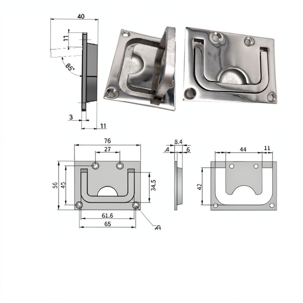 Stainless Steel 316 Flush Pull - Door Handle 评论和价格