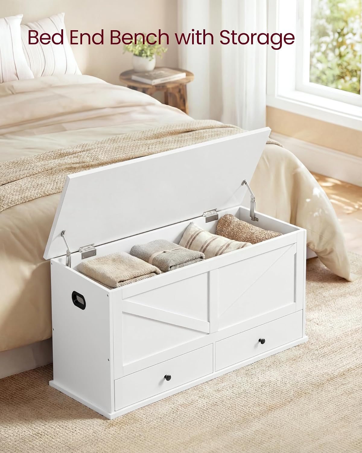 Farmhouse Storage Chest With D - Cabinet Hinges 评论和价格