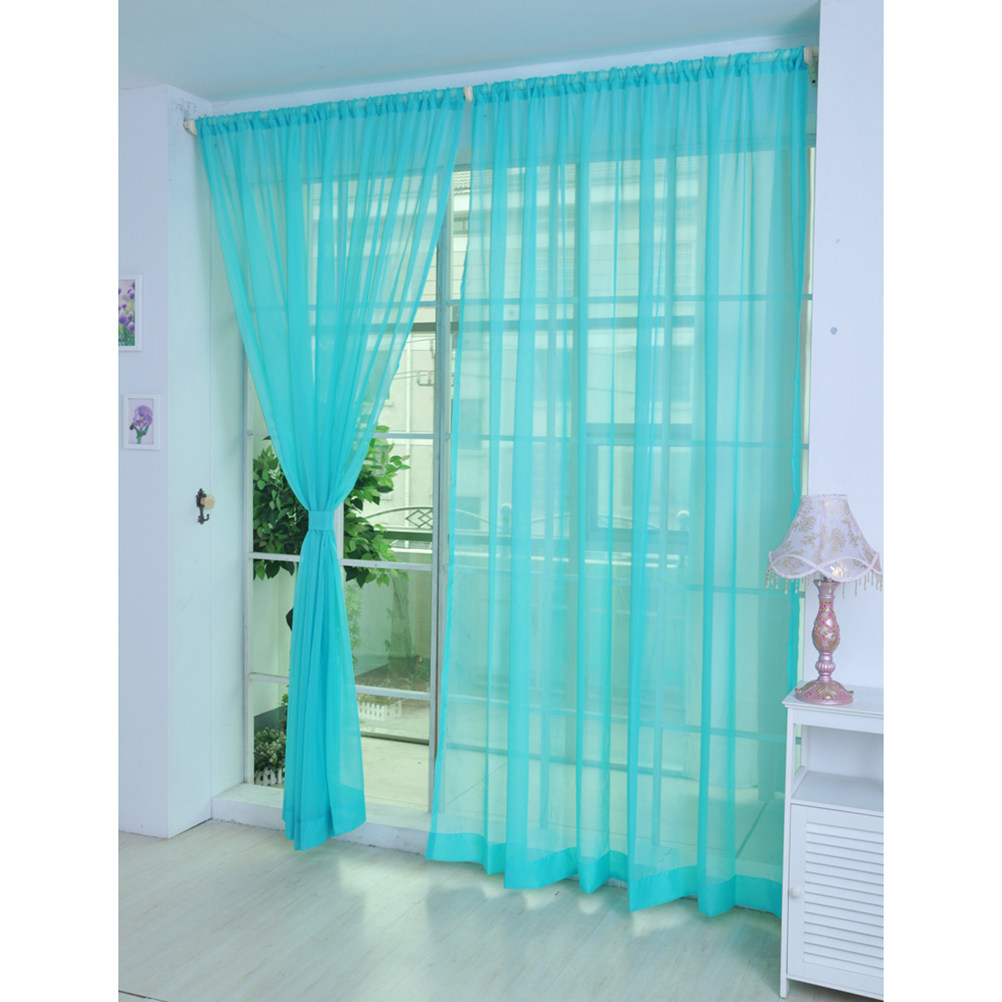 Transparent Voile Window Sheer - Curtain Rods 评论和价格