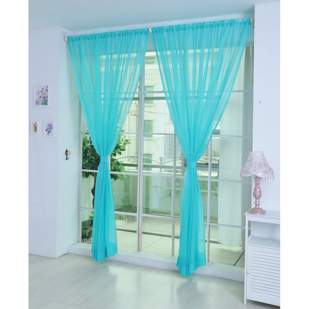 Transparent Voile Window Sheer - Curtain Rods 评论和价格
