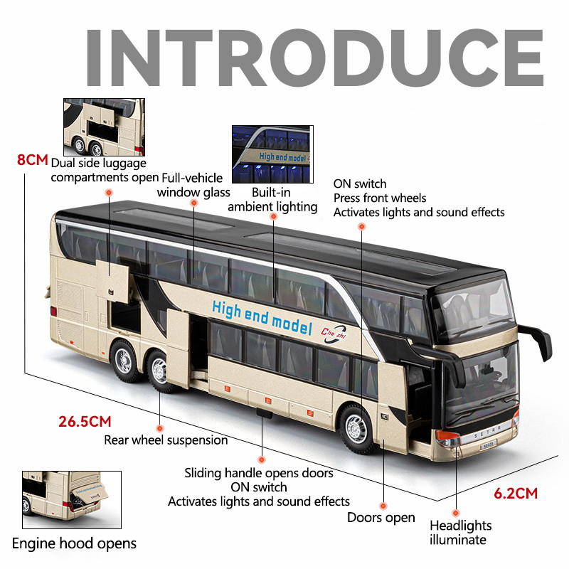 Alloy Bus Model with Lights &  - Light Switch 评论和价格